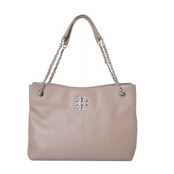 Tory Burch Britten Triple Compartment Tote in Gray NEW WITH TAGS - Picture 1 of 6